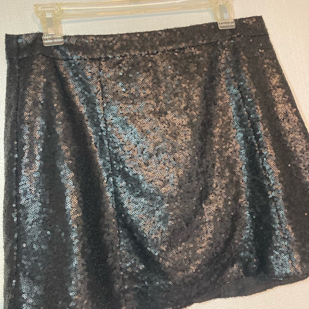 Decree Shimmering Black Sequin Skirt